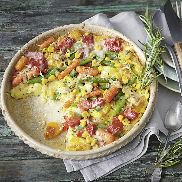 Schnelle Polenta mit Gemüsekruste Rezept | Küchengötter